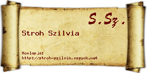 Stroh Szilvia névjegykártya